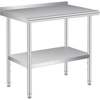 48*24 Inch Stainless Steel Workbench With Backboard And Rounded Corners