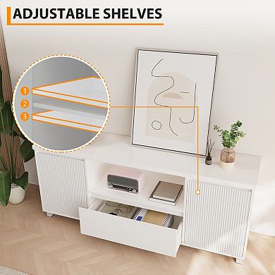 Fluted TV Stand for 65 in TV