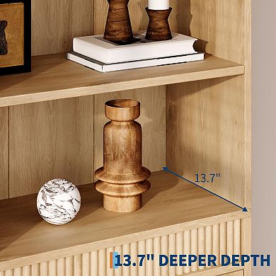 71" H White Fluted Bookshelf