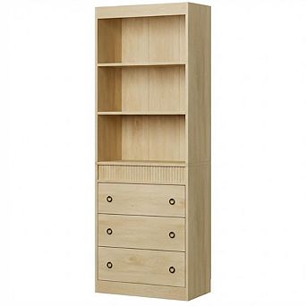 71" H White Fluted Bookshelf