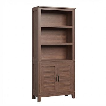 Bookcase with Door 5 tier Storage Bookshelf