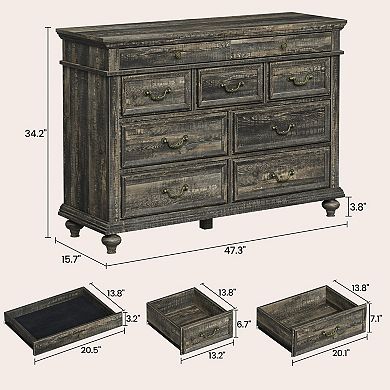 47" Wide Farmhouse 9 Drawer Dresser