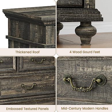 47" Wide Farmhouse 9 Drawer Dresser