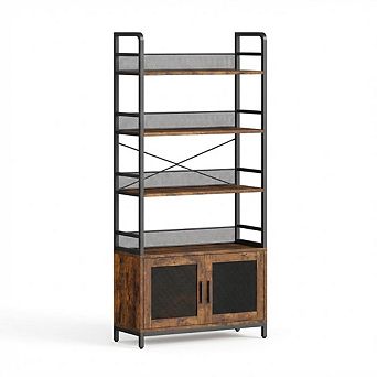 Industrial Vintage Brown 4 tier Bookshelf