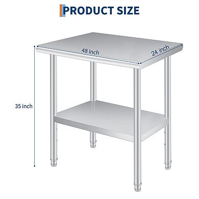 24x48 Inch Stainless Steel Prep Table