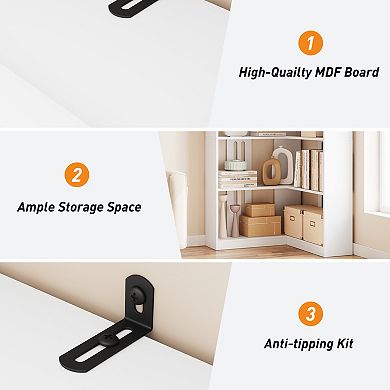 L-Shaped Corner Bookcase 72.8"