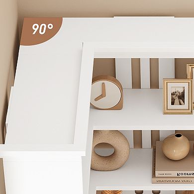 L-Shaped Corner Bookcase 72.8"