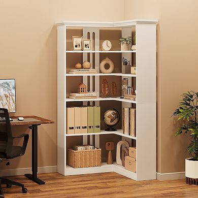 L-Shaped Corner Bookcase 72.8"