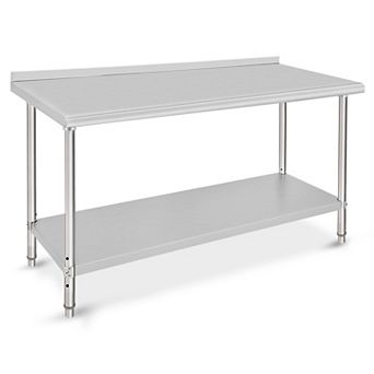 60x24x35 Inch Double-Layer Workbench Without Casters And With A Rear Panel