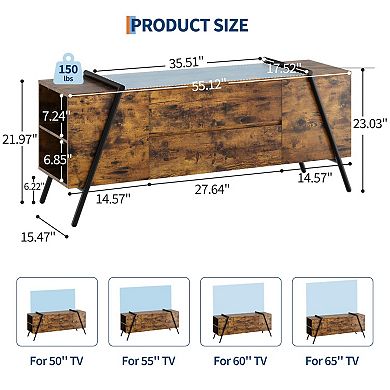 55" Modern TV Stand with Entertainment Center