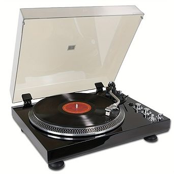 2-Speed Vinyl Record Player with Beltdrive System, Pre Amplifier, RCA Line, Auto-Return, 33/45 RPM