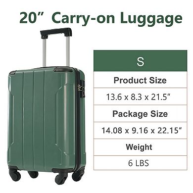 20" ABS Hardside Carry-On with TSA Lock & Spinner Wheels