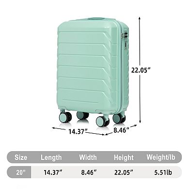 20” ABS Hardside Carry On Spinner Luggage