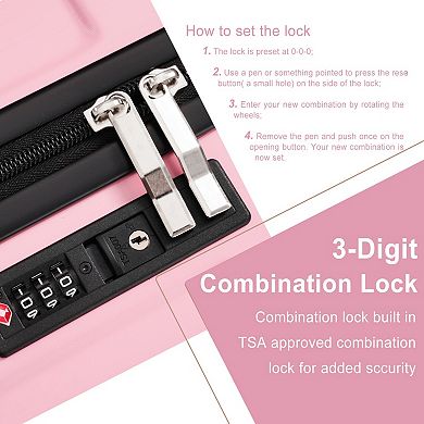 20" Hardside Luggage with 2 Packing Cubes