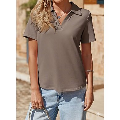 Women's Short Sleeve Collared Tee