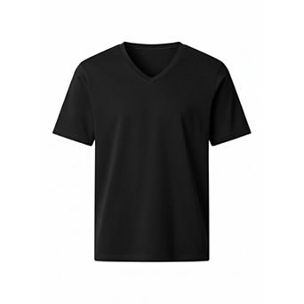 Men's Solid V-Neck Short Sleeve Tee