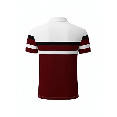 Men's Graphic Print Short Sleeve Polo Shirt