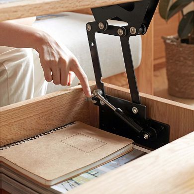 Lift-Top Coffee Table with Hidden Storage and Smooth, Quiet Operation