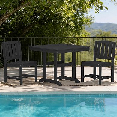 HDPE 23.4L×29.53H Square Dining Table