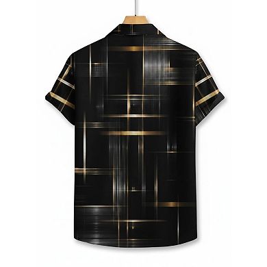 Men's 3D Print Casual Button Down Shirt