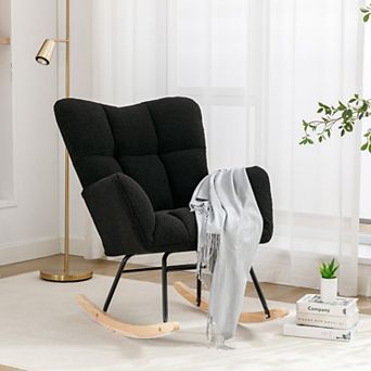 Teddy Fabric Rocking Gilder Nursery Chair For Living Room Indoor