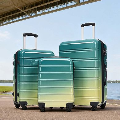 3-Piece Expandable PC Hardside Spinner Luggage Set