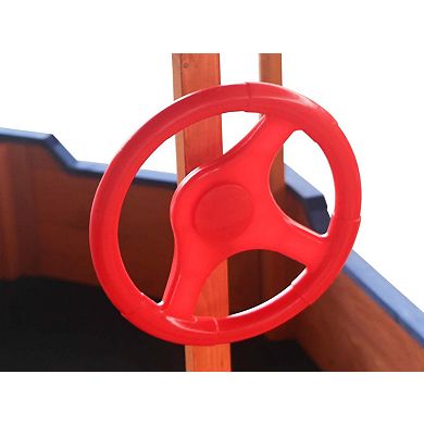 Sturdy fir wood toy box with canopy