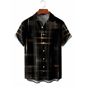 Men's 3D Print Casual Button Down Shirt