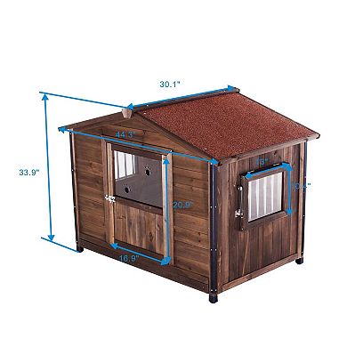 Metal-Frame Dog Kennel with Waterproof Roof