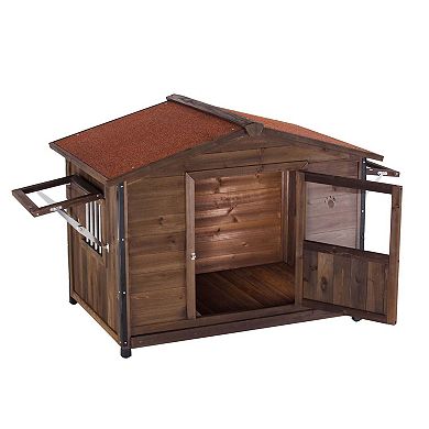 Metal-Frame Dog Kennel with Waterproof Roof