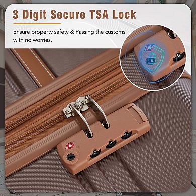 3-Piece ABS Hardside Spinner Set with TSA Lock & Cosmetic Case