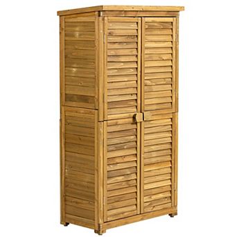 Wooden Storage Cabinet with Adjustable Shelves
