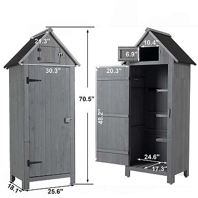Compact Outdoor Storage Shed with Asphalt Roof