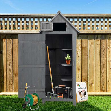 Compact Outdoor Storage Shed with Asphalt Roof