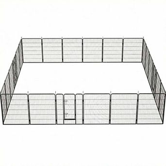 24-Panel Expandable Pet Playpen with Stakes