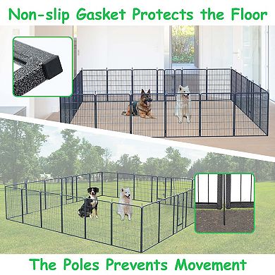 24-Panel Expandable Pet Playpen with Stakes