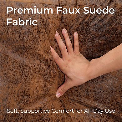 Mid-Century Modern Chair Upholstered Lounge Arm Chair with Iron Frame and Thicker Cushion, Brown