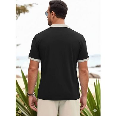 Men's Contrast Color Short Sleeve Shirt