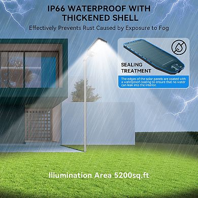 Solar Street Light Dusk to Dawn, Commercial Grade Solar Lights Motion Sensor for Streets