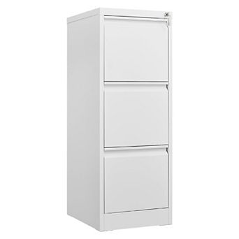 3 Drawer Metal Filing Cabinet, Vertical File Cabinets with Lock Home Office Metal File Organizer