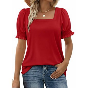 Women's Square Neck Short Sleeve T-Shirt