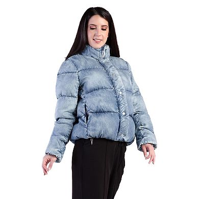 Women's Indigo Tencel Puffer Jacket