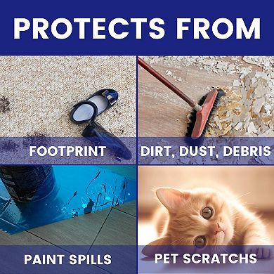 24"x200' Self-Adhesive Floor Protector Film 400sqft Paint Dust Slip Resistant