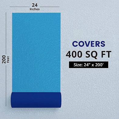 24"x200' Self-Adhesive Floor Protector Film 400sqft Paint Dust Slip Resistant