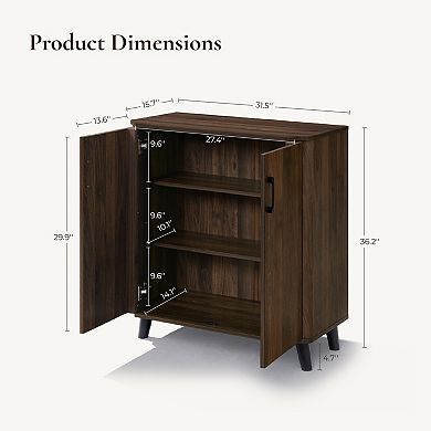 LuxenHome 31.5" W Accent Cabinet with Doors, Storage Cabinet for Living Room, Dining Room