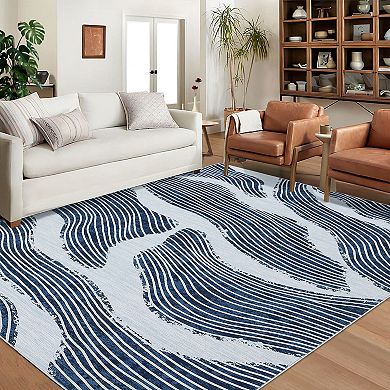 Modern Abstract Low Pile Area Rug - Non-Slip, Soft & Non-Shedding, for Living Room, Bedroom, Dorm