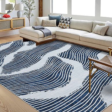 Modern Abstract Low Pile Area Rug - Non-Slip, Soft & Non-Shedding, for Living Room, Bedroom, Dorm