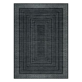 Mid Century Modern Washable Rugs - Non-Slip Geometric Area Rug for Living Room, Bedroom & Office
