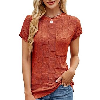 Summer Short Sleeve Sweater for Women Casual Sweater Vest Knit Pullover Tank Tops Fashion Clothing