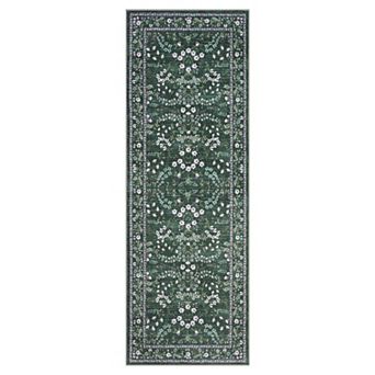 2X6FT Area Rug Washable Vintage Floral Rugs for Living Room, Floral Low Pile Boho Distressed Carpet